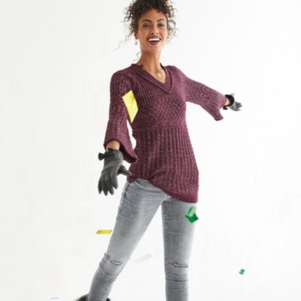 CAbi Chime  Pullover Cable Knit  Sweater